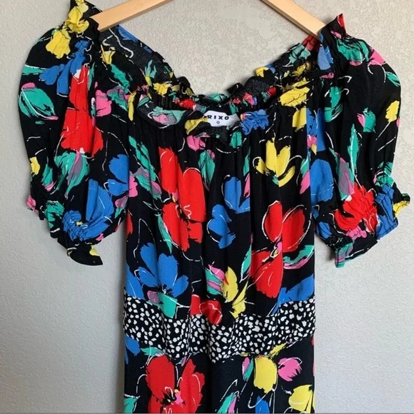 NWT RIXO x Target Floral Off–Shoulder Puff Sleeve Maxi Dress Size 6 - Picture 6 of 15